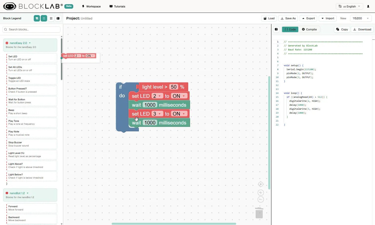 Blocklab workspace demo